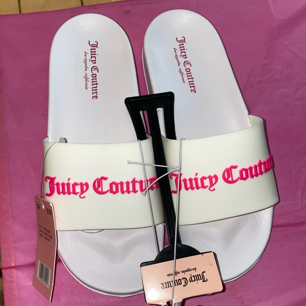 Juicy Couture white slides